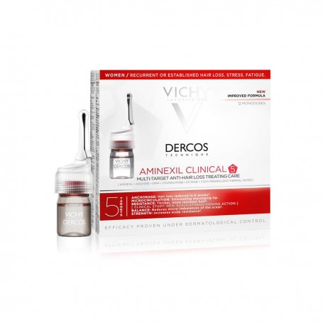 Dercos Aminexil Clinical 5 Ampolletas Mujer 12Ds